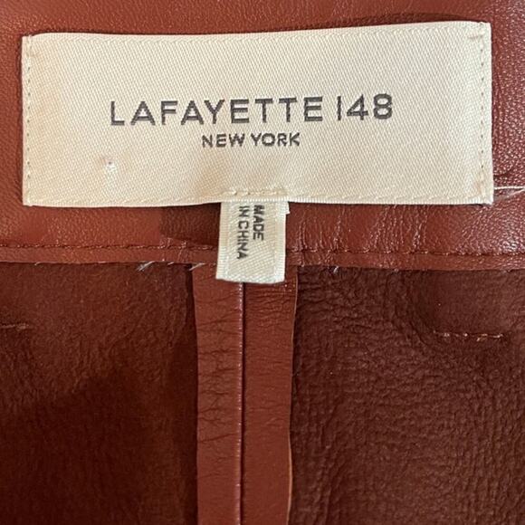 Lafayette 148 New York Sullivan Leather Shorts Size 12 - Picture 5 of 7